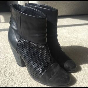 Rag & Bone Black perforated leather booties 8​
